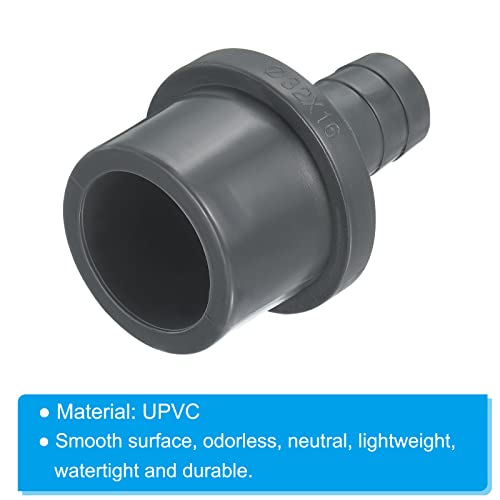 UPVC Reducer Pipe Fitting 32x16mm, 3 Pack Straight Coupling Adapter Connector, Grey 4