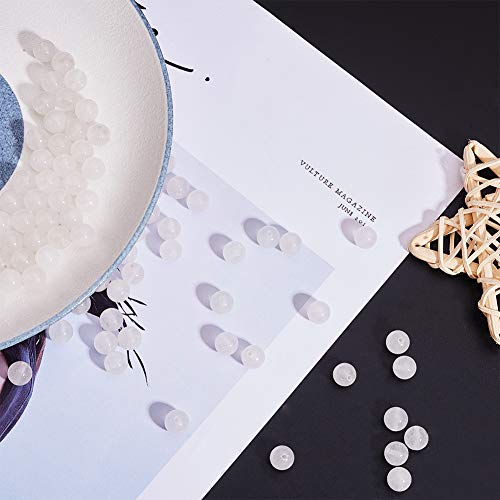 1 Strand bevat 120 st 8mm Natural White Jade Edelsteen Ronde Loose Stone kralen met 1mm gat voor DIY armbanden ketting sieraden maken 5