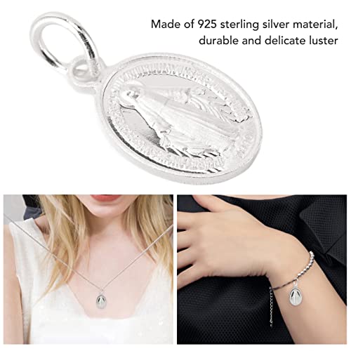 925 Set Ring Zilveren Maagd Maria Ketting Christelijke sieraden Oval Locket Medal Hanger Kettingen, Sterling Silver 3