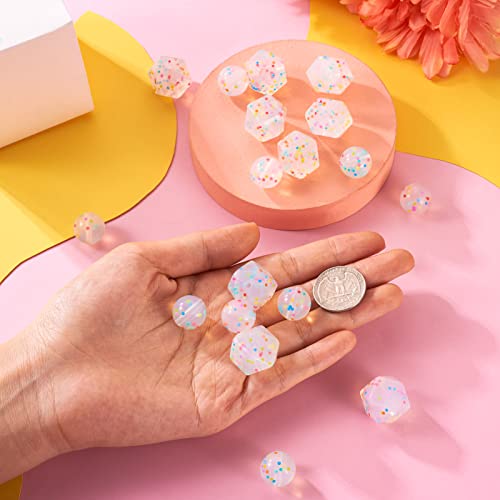 20 st. Regenboog Polka Dots Siliconen kralen Hexagon/Round Zachte Rubber kralen Clear Siliconen Focal Kralen Spacer Kralen voor DIY armband sieraden Makin 5