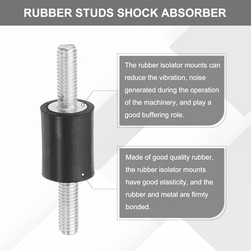 20x15mm Rubber Studs Shock Absorber, 6st M6 Rubber Isolator Mounts Cilindrische Anti-Vibratie Isolator Mounts met Noten voor Garage Motor Air Compressors Motoren (VV Type) 4