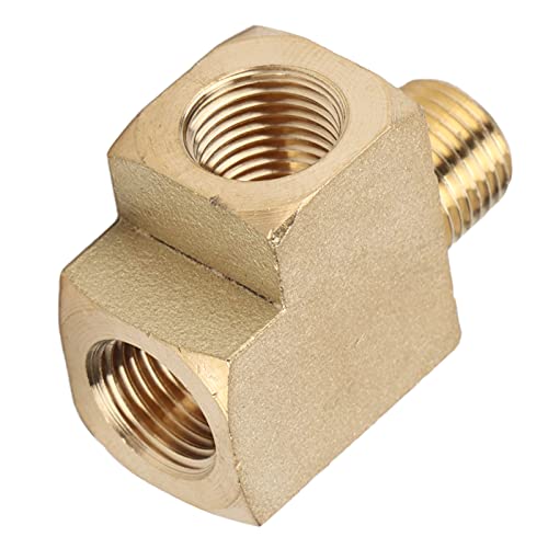 Messing Tee voor Pijp, 1/8 Inch NPT Male X 1/8 Inch NPT, 1000 PSI Threaded Tee voor Luchtwaterolie, Lage magnetische doorlaatbaarheid