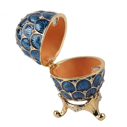 Sieraden Box, paaseieren Geëmailleerde sieraden Box, Vintage ei collectie ei, paaseieren, decoratie, ambachten, (blauw) 5