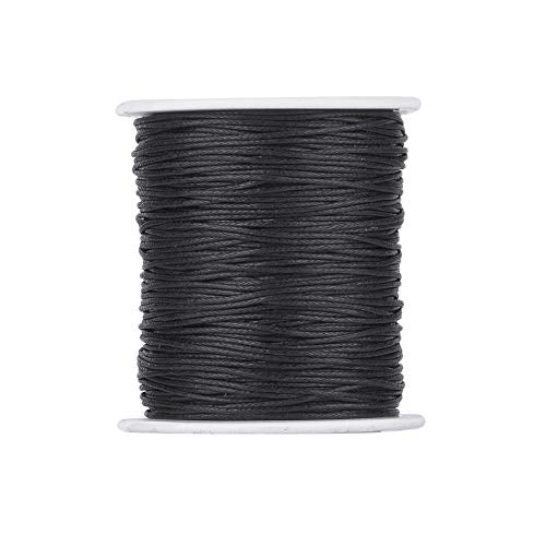 Waxed Cotton Cord voor sieraden 91,4 m x 1 mm, zwart