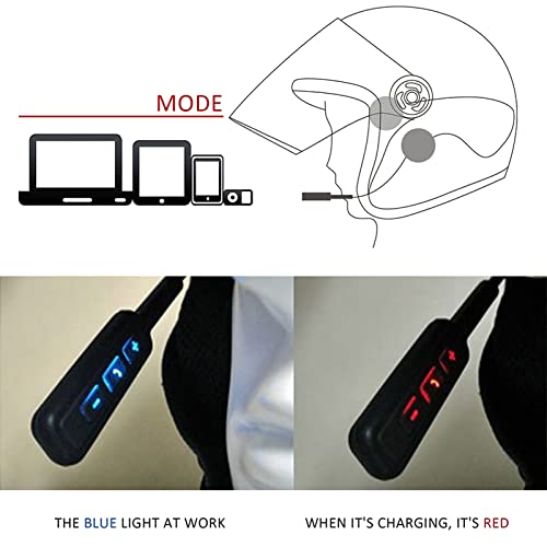 Motorfiets Helm Bluetooth Intercom, Draadloze Hands-vrije Hoofdtelefoon Telefoon Microfoon Waterdichte Winddichte Headset voor Fietsen/Skiën/Mountainering/Concert/Gymnasium 3