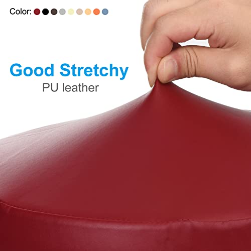 Ronde Bar Stool Cover PU leer afwasbaar Elastische Stool Pillowcase voor Diameter 12-14 Inch Stoel Koffie Bruin 5