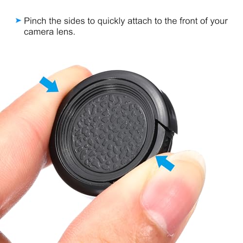 27mm Lenskap, 4st Zijkanten, Knijpen voorlenshoes met reinigingsdoek, geschikt voor 27mm Thread Universal DSLR Ovens zwart 4