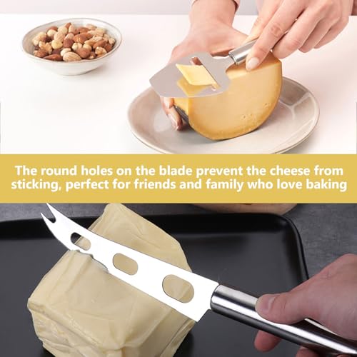 Kaassnijder, Kaassnijder, Set van 2, Kaasmes, 402 Roestvrij staal, Botersnijder, Vaatwasser Veilig voor snijden, Perfect voor het snijden Zachte Kaas en Kaas 4