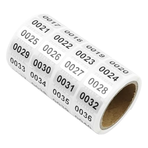 Number Label Sticker Waterproof Stock Number Sticker 0001 t/m 2000 Continuous Number Label Sticker voor voorraadopslag classificatie 3