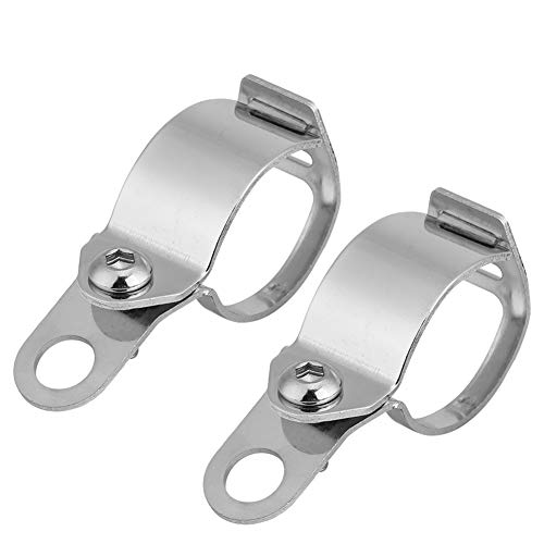 2Scs Motorfiets Turn Light Mount Bracket, geschikt voor 30-45mm front vork scooter, duurzame montage beugel voor motorfiets Turn Lights (zilver)