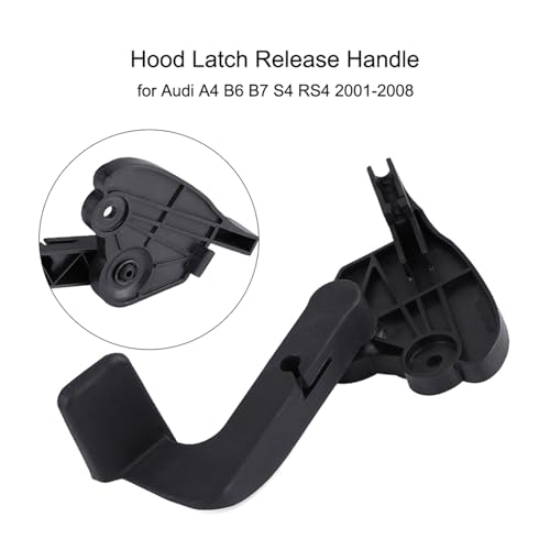 Car Hood Release Handle Car Cover Bonnet Release Lever Latch Handvat voor B6 B7 S4 RS4 2001-2008 8E1 823 533 B zijvleugels en -panelen, zwart, duurzaam