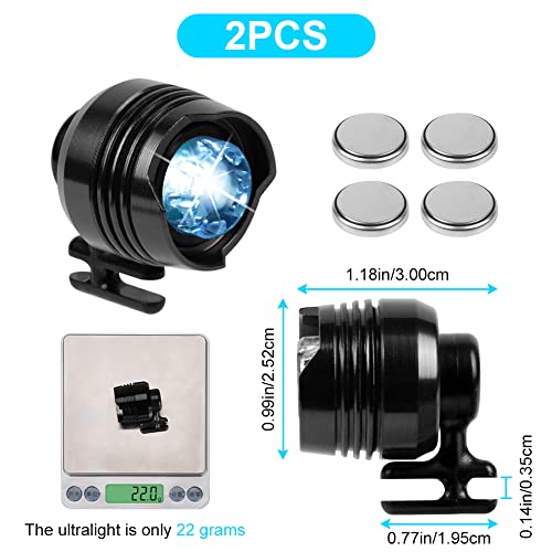 2 Pack Schoenen Licht Accessoires voor schoenen met 3 lichtmodi, schoenen Decoraties Kleine schoenen Ornamenten Licht in het donker, voor wandelen, Camping, Grappig Cadeau, Legering +ABS