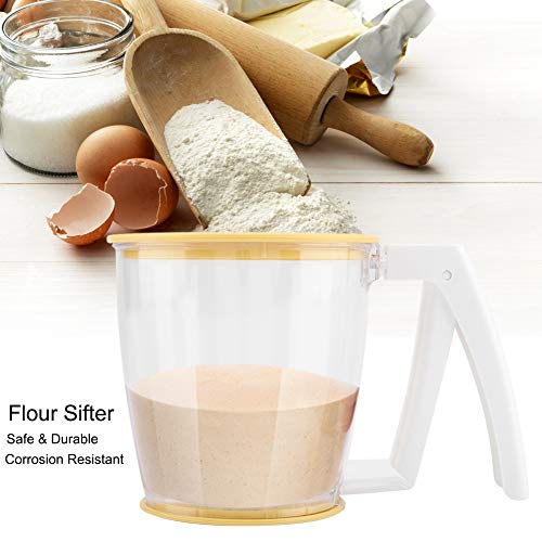 Handheld Cup meel Sieve Sieve poeder Mesh Sieve Baking Hulpmiddelen met deksel 5
