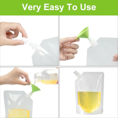 6 Stuks Drinktassen voor Festivals, Navulbare Drinkzakken, Duidelijke Plastic Flessen voor Reizen, Herbruikbare Leakproof Reizen Drinktassen, Picknick Camping Party Halloween Warm 4