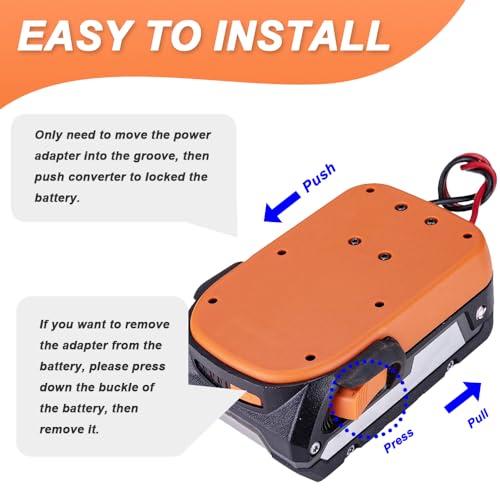 Wieladapter voor Ridgid 18V AEG Hyper Li-ion Battery Kit, Power Connection 14AWG Robotics met Fuse, Low Voltage Protection Module (Pack of 2) 4