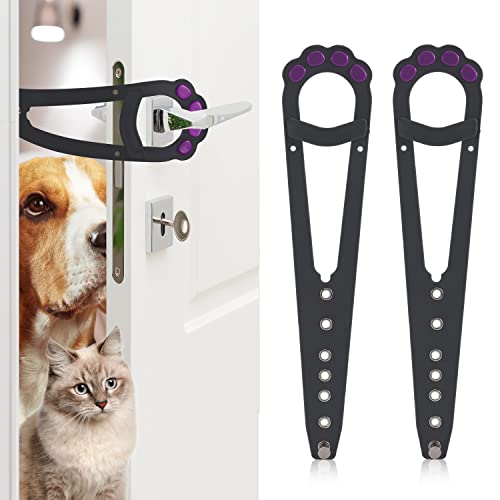 2 st Cat Door Holder Lock, Kat Paw Vorm Kattendeur Bracket Vergrendelen verstelbare deurband voor Huisdieren te laten Katten binnen, Houd honden buiten(Grijs)