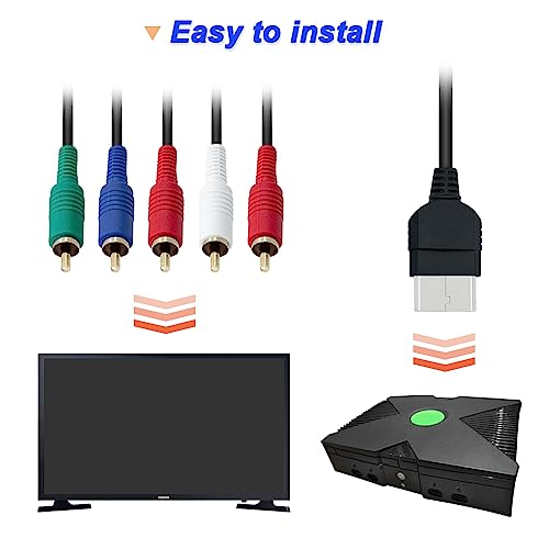 AV Audio Video Kabel, AV Component Kabel voor Classic Origineel voor Xbox RCA Audio Video HD Kabel met USB-A naar Mini USB Kabel opladen 3