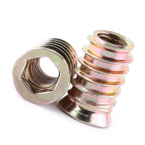 20 stuks invoegen Noten, Carbon Steel Hex Drive met draad voor houten meubelen (M10*25mm) 5