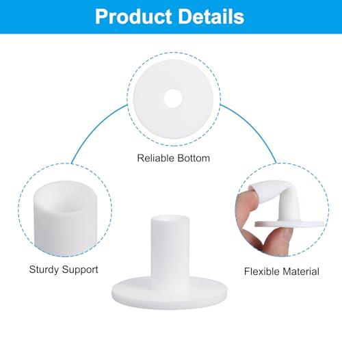 1.4 Inch Rubber Golf T-Shirts, 5 Pack Long Practice Training Driving Range Tees, Stabiele balhouder voor buiten en binnen Batting Mat, Wit 3