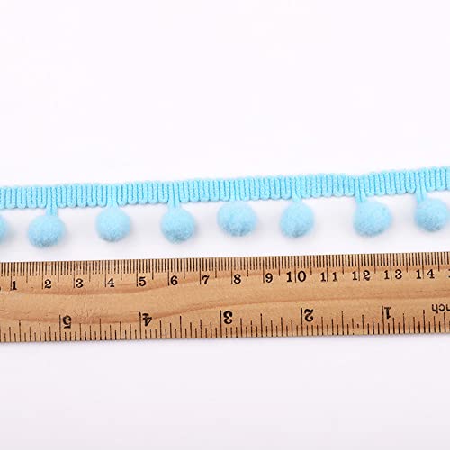 Pompom Board, 12 mm, voor het knutselen, decoratie tape met pompoms, ballen, pompons, franjes, decoratieve lint, decoratieve plank, naaiaccessoires voor doe-het-zelf ambachten, kleding, kostuums, naaien, decoratie, blauw 5