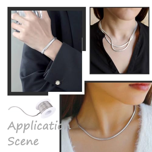 5m 304 Stainless Steel Flat Snake Chains Gevlochten uitbreidingskettingen met Spool voor DIY Mannen vrouwen ketting armband sieraden maken 4