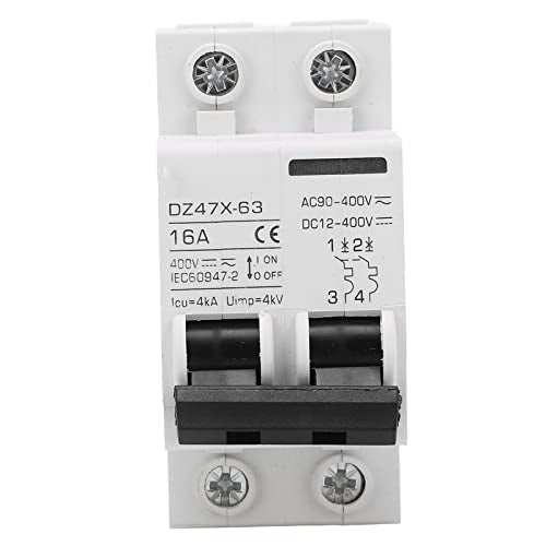 2P Mini DC AC Circuit Breaker 4000A Schakelcapaciteit Pa66 Small Circuit Breaker 16A 400V