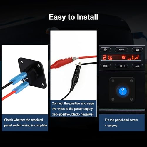 Switch Panel Ronde Switch 12V 3 Pin DC 12V-24V 20A AAN/UIT, 1 Groep LED schakelpaneel voor auto, boot, vrachtwagen, blauw 4