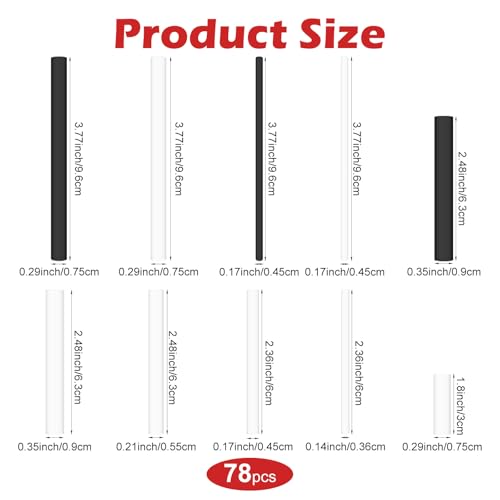 78PCS Sheelace Tips Reparatie Gereedschapsset, Heat Shrink Schoenace Agliets, Universal Plastic Schoen Lace Ends Tips voor het repareren en inkorten Schoenen, Duurzame Plastic Agliet Vervanging