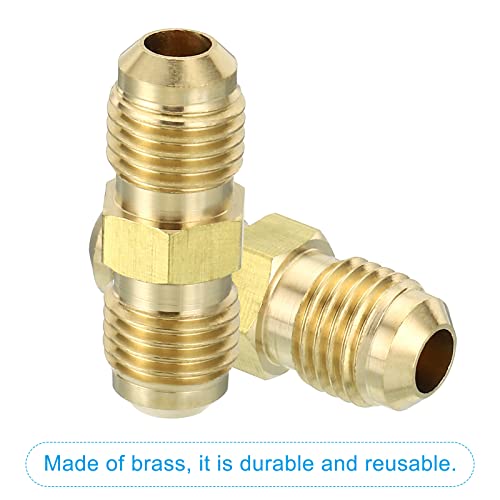 1/4" Man x 1/4" Man Messing Flare Union Connector, 2 st Gas Adapter Messing Buis Koppelende Pijp Past voor slangen Fitting 4
