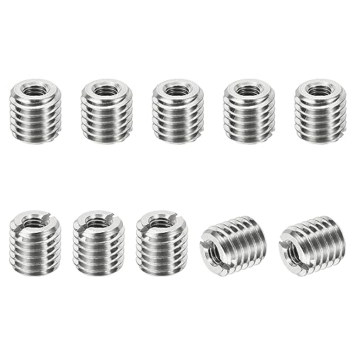 10 st Threaded Adapter Sleeve Reducer Nut M10 x 1.5 Man Thread to M5 x 0,8 Vrouwelijke draad Reparatie Invoegen Nut Schroef Reducer Aansluiten Element 10m m