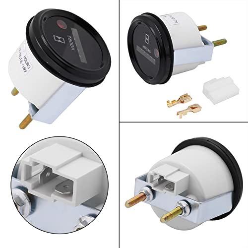 Hour Counter, AC/DC 12V 36V Mechanical Hour Meter voor Bootauto ATV Snowmobile Gazonmaaiers Auto's Vrachtwagens Marine, Hour Meter 5