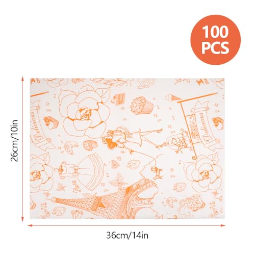 100 vellen papier, 36 x 26 cm Kaaspapier, Sandwichpapier, Deli Papier, Grease Papier, Broodpapier, Kaaspapier, Voor Sandwich, Friet, Burgers