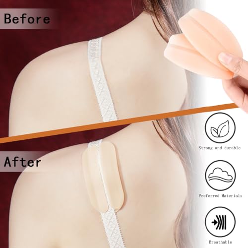 6 Paren Siliconen BH Strap Kussens, BH Strap Pads Houder, Verlossing pijn schouder Pads, Zachte BH Strap Kussens, Non-Slip BH Strap Houder voor Vrouwen Meisjes, BH Liners (3, Multicolour 3