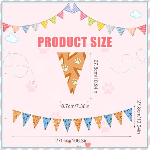 5 Sets Honden Paw verjaardag Banner, Blauw Oranje Honden Paw Tuin Vlag Vlag Vlag Banner voor Outdoor Garden Garden House Wall