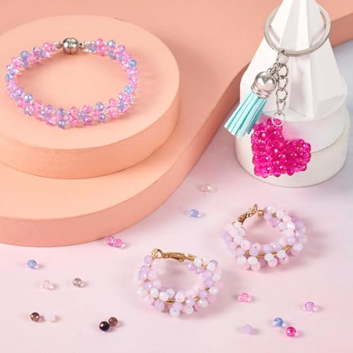 12 onderdelen Facet Rondelle kralen AB kleur paars roze kristal glas zaad kralen Bulk voor DIY ambachten vriendschap armbanden sieraden maken