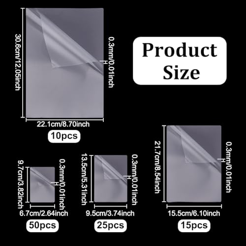 Verpakking van 100 Lamineerfilm 4 maten A4 A5 0,3 mm Dikke thermische Lamineerfilm voor foto's en posters Verbeteren