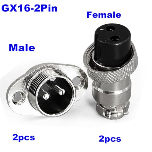 2st GX16 2 Pole Aviation Connector, 16mm Solder Man en Vrouwelijke Panel Cable Aviation Connector (GX16 2-Pole) 3