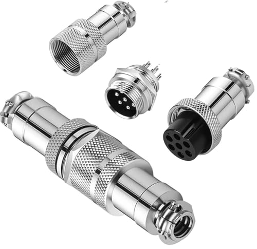 2st GX12 7Pin Aviation Socket, Lasing, 12mm Metalen panelen Mannelijke vrouw trekken op plug (GX12 7pin)