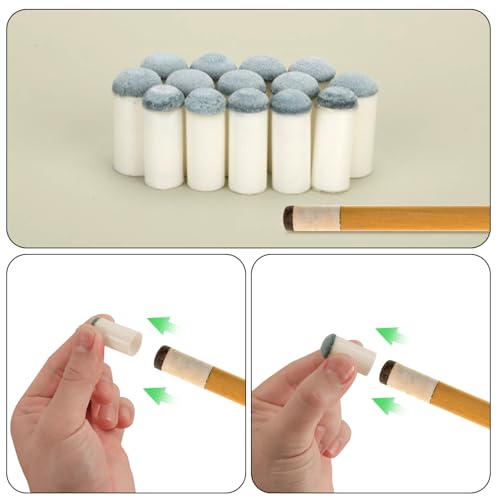 60Pcs Slip-On Pool Cue Dots, 4 maten Biljart Stick Sleeves Snooker en Pool Cue Point Reparatie Accessoires voor tafelonderhoud (9/10/12/13mm, 15S Per stuk) 5