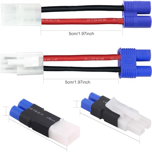 2 paar EC3 adapters vrouwelijke stekker voor Tamiya, vrouwelijke adapter EC3 stekker draad voor Tamiya kaliber 14.5cm voor Lipo lader RC ESC RC auto drones