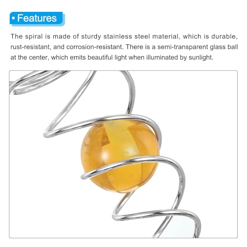8 Inch Spiraalstaart, 1 Set/4 stuks Decoratieve Wind Spinners 1 Inch kristal glazen bal met draaihaak hangende decor voor binnen Outdoor Tuin decoratie, Multicolor 4