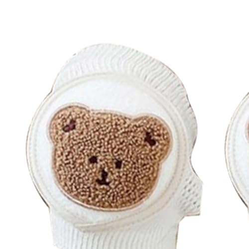 Baby knie kussens Baby kruipen Aid, Premium katoen, dun, ademend, verstelbare non-slip baby knie voor kruipen (Fluffy Bear) 3