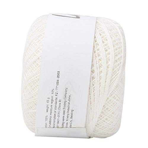 Multikleurig garen Dunne lijn haak katoenen draad hand haak zomer zijde licht met een haak voor hand borduurwerk (6601White) 5