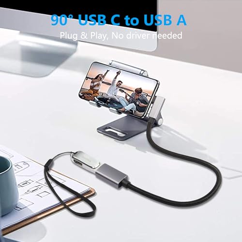 USB C naar USB 3.0 Adapter, Type C Man naar USB Bus OTG Adapter Kabel USB C naar USB Een Adapter Charger (USB C Elbow)
