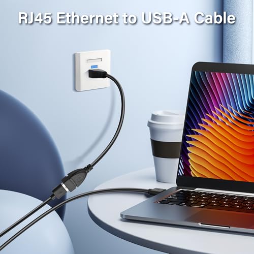 USB naar RJ45 Ethernet Kabel, 2 stuks, USB-verbinding met RJ45 8P4C Ethernet Plug, Extension Cable voor Router, ADSL Modem, Camera etc. 3