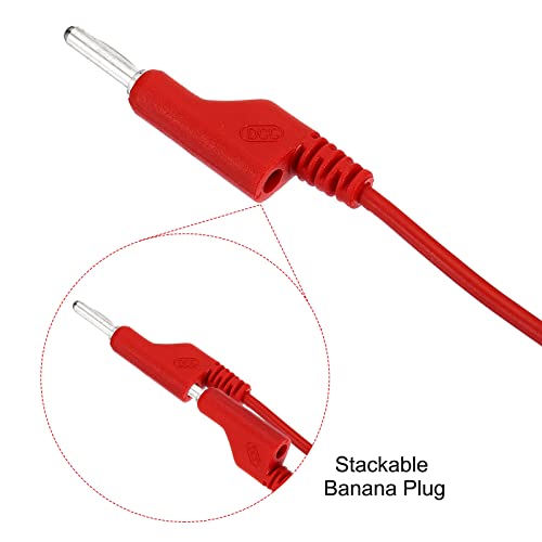 4mm Bananen Plug Banana Plug Test Ladder, 3,5mm OD Koper, Flexibel, Stapelbaar, Kabel voor Multimeter, Elektrische Test Jumper, 2m, Rood 5