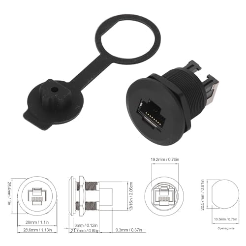 EP RJ45 Ethernet LAN Pass by Connector 1.5-30VAC 0,5-3A Paneelmontage koppeling voor de industrie met messing dirigent vlamvertrager PA66 behuizing IP67 waterdicht 4