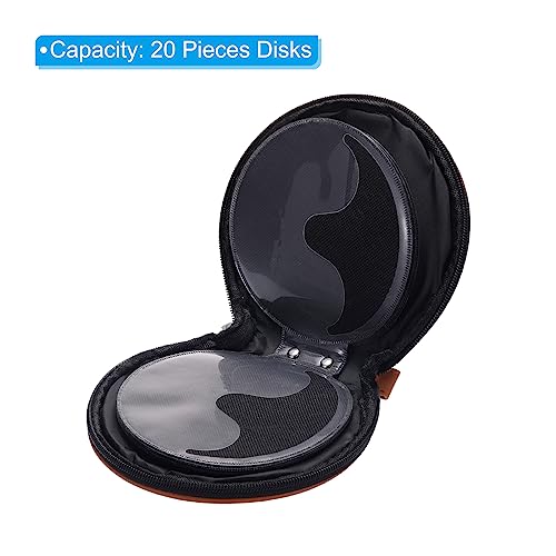 CD-hoeshouders, microvezel leer 20 capacacitit raster dragtas schijf opslag verdelers portemonnee organisator voor schieven collectie bescherming, beige 3