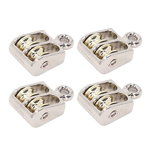 4 stuks Dubbele Pulley Block 100kg 220LBS Zinklegering lager Crane tillen dubbele Pulley Roll