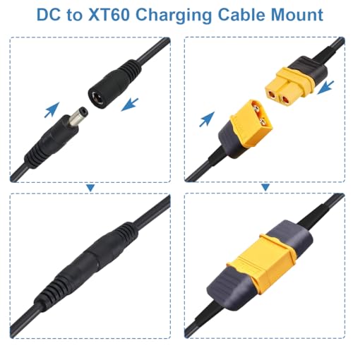 4st DC5.5x2.5mm naar XT60 Oplaadkabel, XT60 Bus naar DC5.5x2.5mm, Adapterkabel voor TS100 Soldeerijzer, Voeding FPV-monitor 5